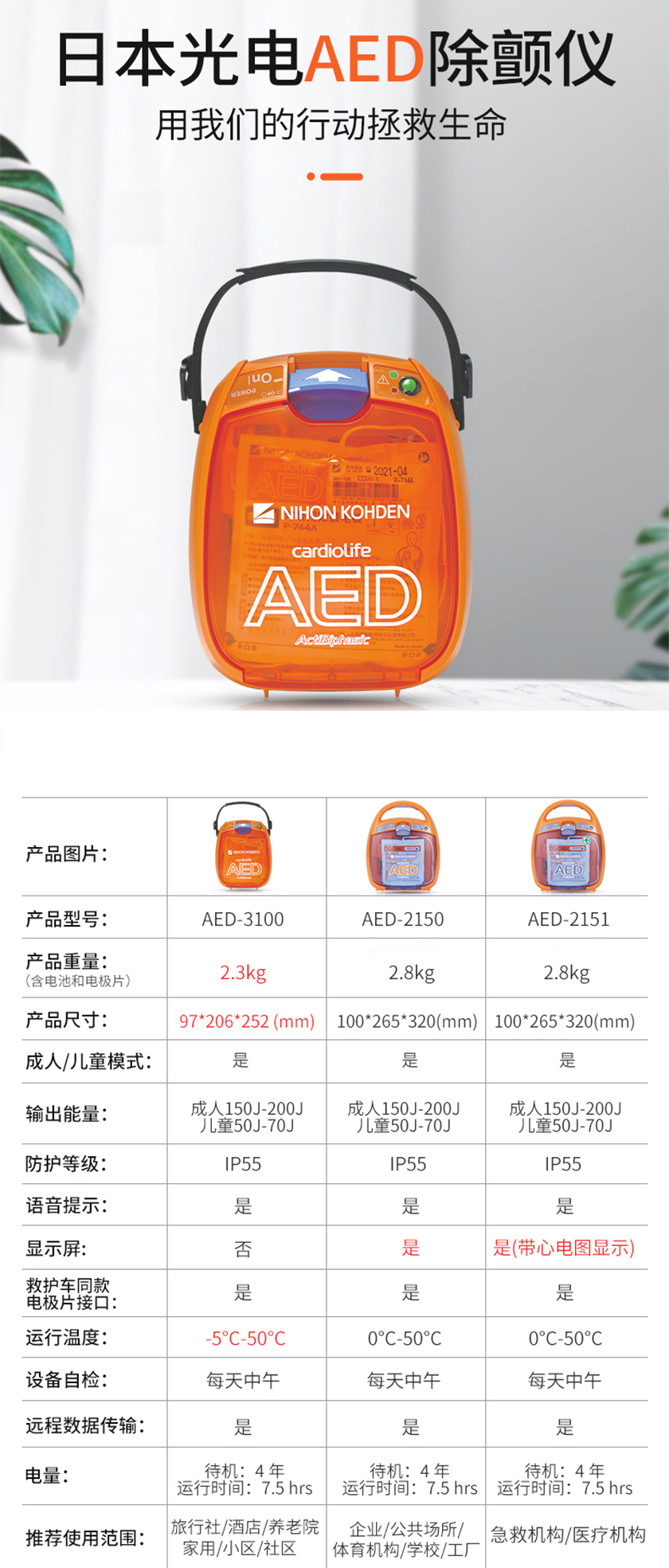 光电AED 自动体外除颤仪AED-2151